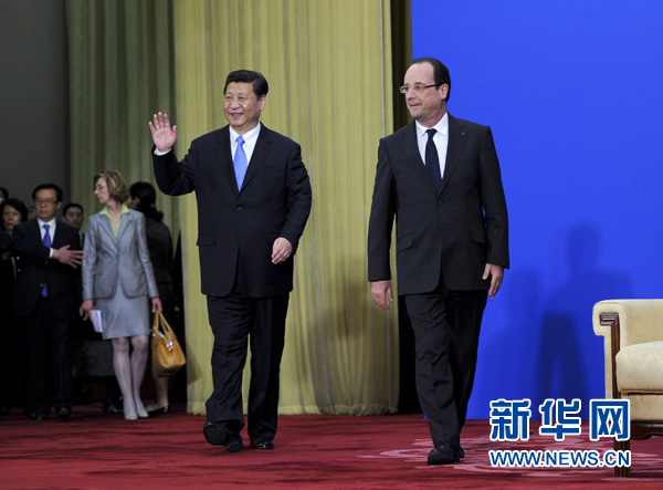 习近平与奥朗德会谈:中方愿扩大进口法国产品